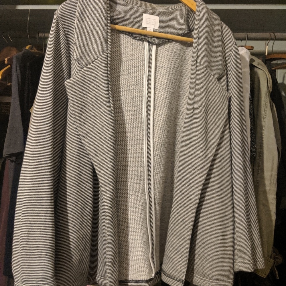 Grey knit blazer ladies large petite